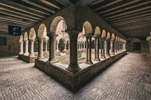 Venice, Veneto, Italy. The cloister of the Diocesan Museum of Sacred Art of Venice