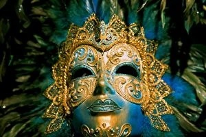Images Dated 16th April 2008: Venice, Veneto, Italy; A colourful Venetian Carnival mask