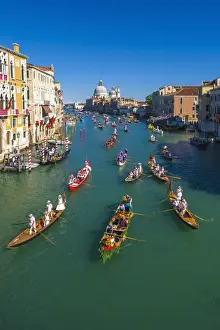 Venice, Veneto, Italy. Historical regatta event on the Grand Canal