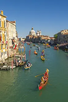 Venice, Veneto, Italy. Historical regatta event on the Grand Canal