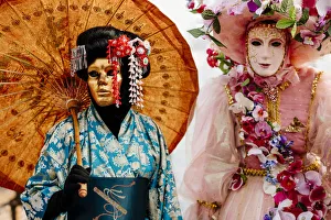 Images Dated 21st March 2019: Venice, Veneto, Italy; A masked character in the city during Carnival