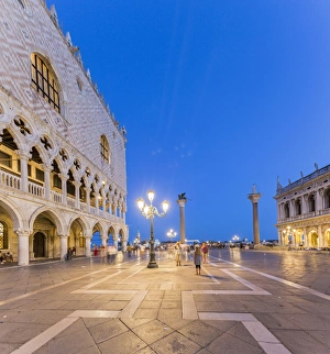 Venice, Veneto, Italy. San Marco Square at night