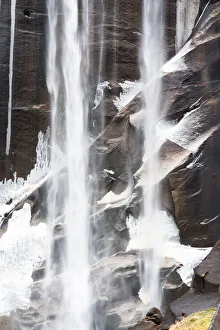 Californian Prints: Vernal Fall in winter season, Yosemite Falls, Yosemite National Park; California