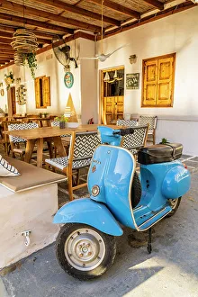 Vespa Prints: Vespa Bike, Lindos, Rhodes, Dodecanese Islands, Greece