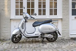 Vespa Prints: Vespa outside a Mews house, Paddington, London, England, UK