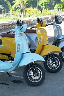 Vespa Prints: Vespas, Luang Prabang (ancient capital of Laos on the Mekong river), Laos
