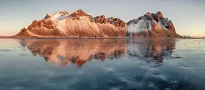 Southeast Iceland Prints: Vestrahorn mountain in winter, at dawn