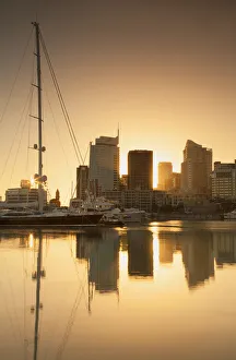 Auckland Prints: Viaduct Harbour at dawn, Auckland, North Island, New Zealand
