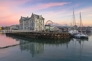 Victoria and Albert (V+A) Waterfront at dawn, Cape Town, Western Cape, South Africa