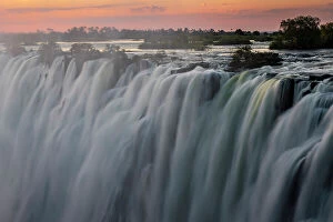 : Victoria Falls at dusk, Livingstone, Zambia