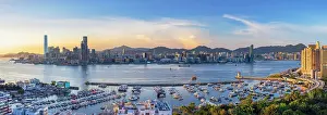 Tsim Sha Tsui Prints: Victoria Harbour and Tsim Sha Tsui skyline, Hong Kong, China