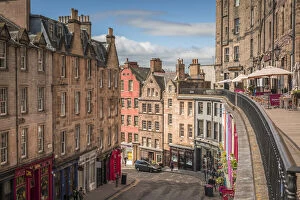 Facades Collection: Victoria Street in Edinburgh Old Town, City of Edinburgh, Scotland, Great Britain