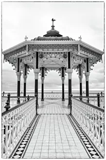 Brighton Prints: Victorian Bandstand on Brighton seafront, East Sussex, England