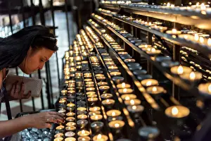 Vienna, Austria, Europe. Candles in the Saint Stephens Cathedral