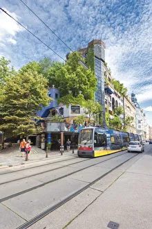Tramcar Prints: Vienna, Austria, Europe. The Hundertwasser House