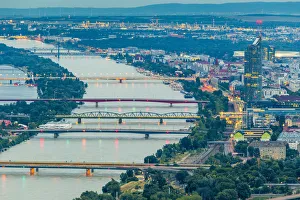 Donau Prints: Vienna, Austria, Europe. View of Vienna from Leopoldsberg
