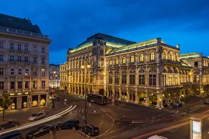 The Vienna State Opera at night, Vienna, Austria