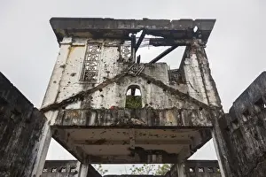 Vietnam, DMZ Area, Quang Tri, ruins of Long Hung Church destroyed during Vietnam War