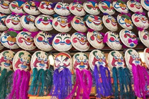 Masks Prints: Vietnam, Hanoi, souvenir masks