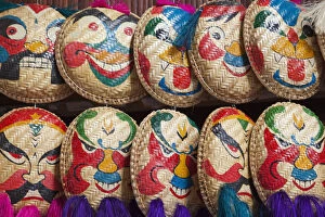 Images Dated 30th March 2011: Vietnam, Hanoi, Souvenir Painted Wickerwork Baskets
