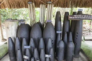 Images Dated 17th January 2013: Vietnam, Ho Chi Minh City, Cu Chi Tunnels, Exhibit of Unexploded American Munitions