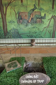 Images Dated 17th January 2013: Vietnam, Ho Chi Minh City, Cu Chi Tunnels, Exhibit of Booby Traps Used During the