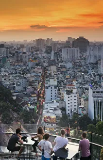 Rooftop Bar Prints: Vietnam, Ho Chi Minh City (Saigon), view from the AIR Sky bar in central Saigon