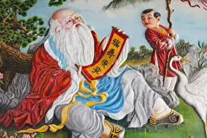 Images Dated 30th March 2011: Vietnam, Hoi An, Phuc Kien Assembly Hall, Wall Murals depicting Scenes from Chinese