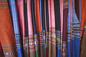 Vietnam, Hoi An, Silk Shop Fabric Display