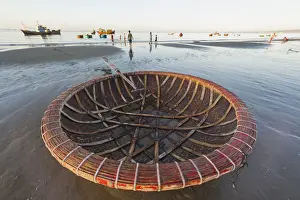Mui Ne Prints: Vietnam, Mui Ne, Mui Ne Beach, Coracle Fishing Boat
