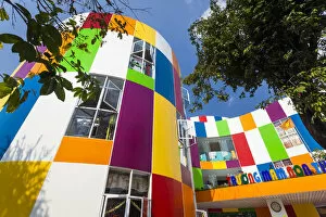 Vietnamese Gallery: Vietnam, Tay Ninh, colorful school building