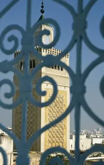 Moslem Gallery: View of the 19th century minaret of the Great Mosque