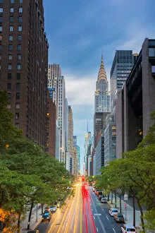 View down 42nd street from to the Chrysler building, New York, USA