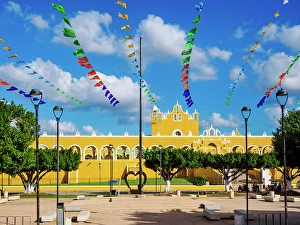 San Antonio Prints: View over 5 de Mayo Park towards the Convent of San Antonio de Padua