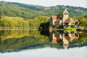 Limousin Prints: View towards the abbey of St Peter at Beaulieu sur Dordogne, Limousin, France