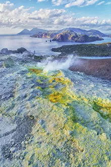 Aeolian Islands Gallery: View of Aeolian Islands archipelago from Gran Cratere, Vulcano Island, Aeolian Islands
