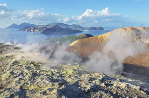 Images Dated 25th May 2021: View of Aeolian Islands archipelago from Gran Cratere, Vulcano Island, Aeolian Islands