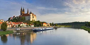 View of Albrechstburg and River Elbe, Meissen, Saxony, Germany
