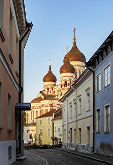 View towards the Alexander Nevsky Cathedral, Old Town, Tallinn, Estonia