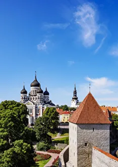 View towards the Alexander Nevsky Cathedral, Old Town, Tallinn, Estonia