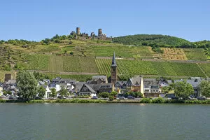 View at Alken with Thurant castle, Mosel Valley, Rhineland-Palatinate, Germany