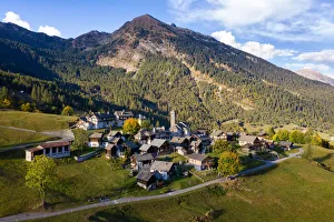Ticino Prints: View on the alpine village of Cimalmotto, Campo Vallemaggia, Valle Maggia, Canton Ticino