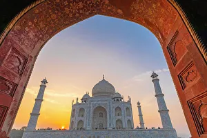 Agra Prints: View Through The Arch of Mehman Khana, Taj Mahal, Agra, Uttar Pradesh, India