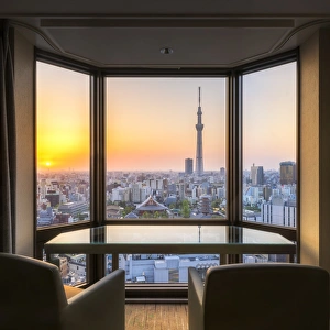 Inside Prints: View from Asakusa View Hotel towards Tokyo Skytree, Tokyo, Asakusa, Japan