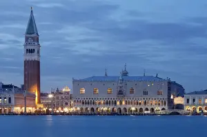 View from the Bacino di San Marco towards the Saint Marks square with the Campanile