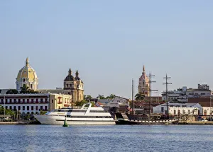 View over Bahia de las Animas towards San Pedro Claver Church, Cartagena, Bolivar
