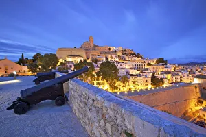 View from Baluarte de Santa Llucia to D Alt Vila, Ibiza, Balearic Islands, Spain