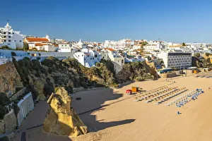 Albufeira Prints: View over the beach in Albufeira, Algarve, Portugal