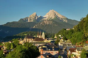 Grand View Prints: View over Berchtesgaden and Mount Watzmann, Bavaria, Germany, Europe