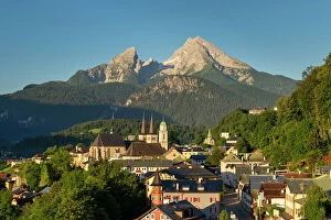 Images Dated 24th August 2023: View over Berchtesgaden and Mount Watzmann, Bavaria, Germany, Europe